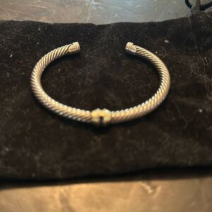David Yurman cable bracelet with sapphire accent